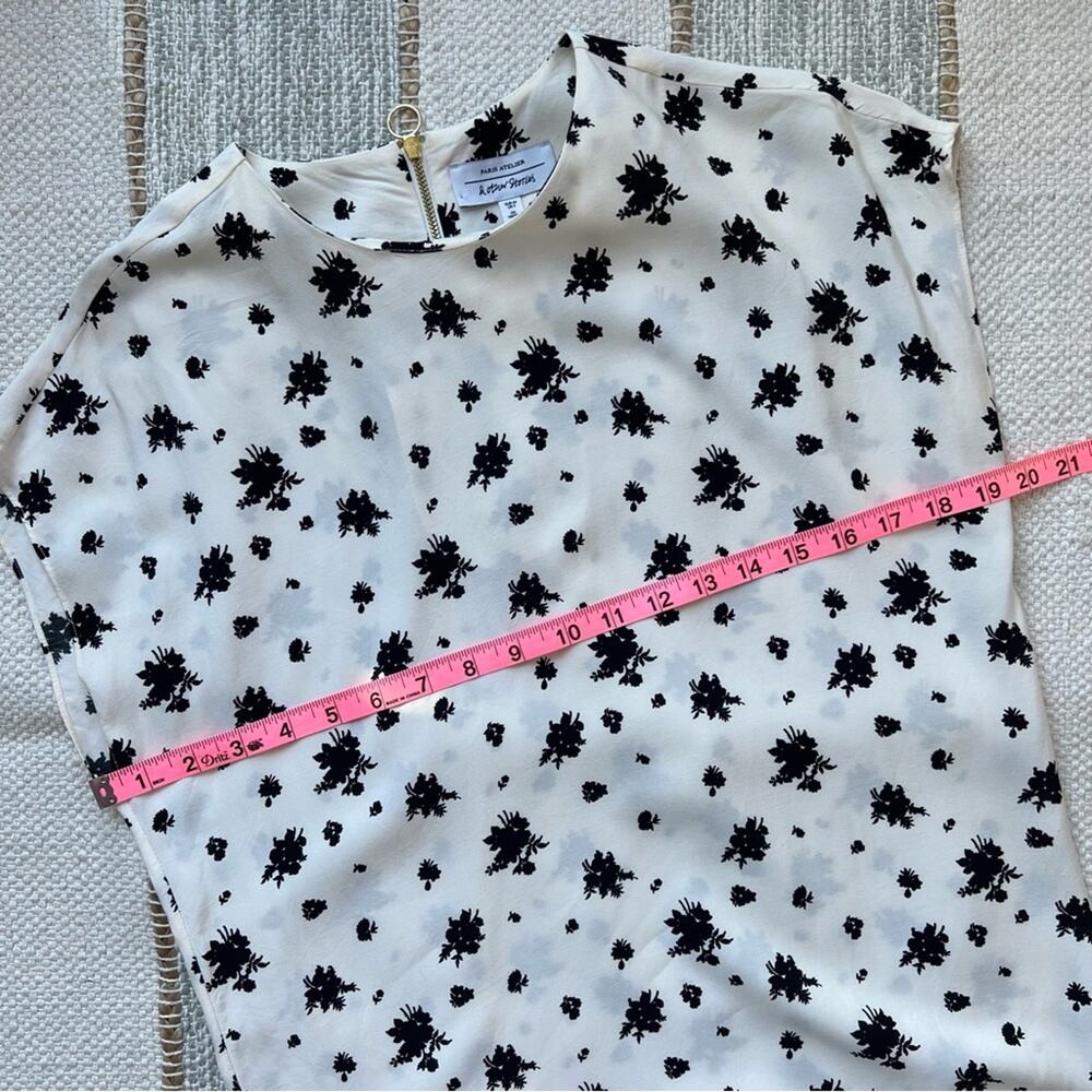 & Other Stories White Black Floral Short Sleeve Mini Dress Women’s Size 4 - Picture 7 of 9